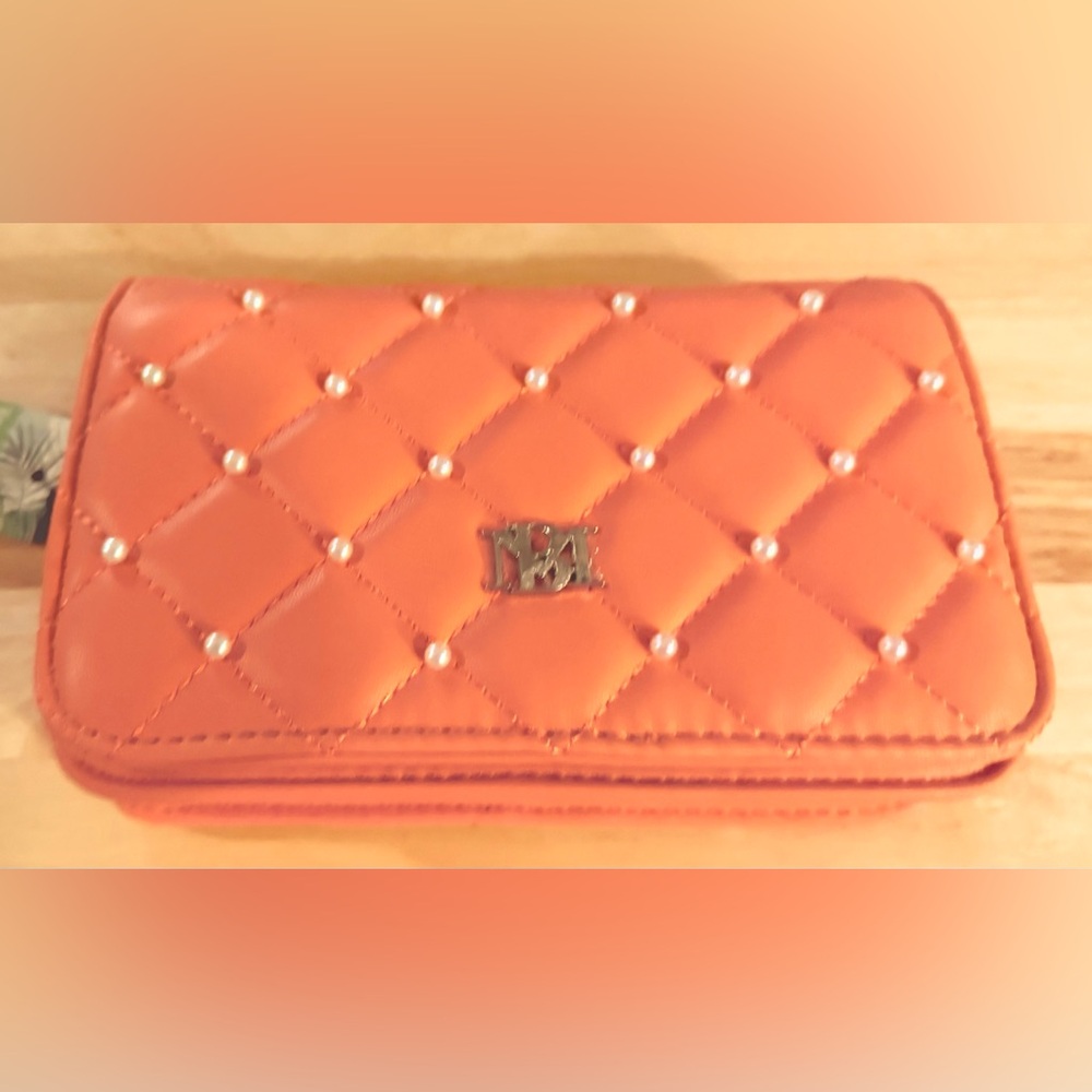 Badgley Mischka Coral Crossbody Bag with Quilted Design